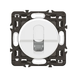 Lot de 20 Prises RJ45 blindées multimédia cat. 6 STP TV, téléphone, informatique Céliane Blanc avec support CX0347