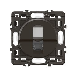 Lot de 20 Prises RJ45 blindées multimédia cat. 6 STP TV, téléphone, informatique Céliane Noir avec support CZ0347