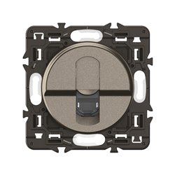 Lot de 20 Prises RJ45 blindées multimédia cat. 6 STP TV, téléphone, informatique Céliane Titanium avec support CY0347