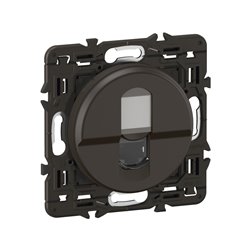 Lot de 50 Prises RJ45 téléphone et informatique cat. 6 FTP Céliane Noir avec support CZ0345