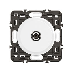 Lot de 20 Prises TV simple mâle Céliane Blanc avec support CX0382