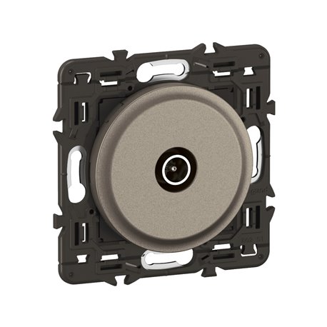 Lot de 20 Prises TV simple mâle Céliane Titanium avec support CY0382 Lot de 20 Prises TV simple mâle Céliane Titanium avec support CY0382