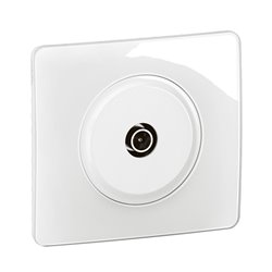 Lot de 12 Prises TV simple mâle Céliane avec plaque Blanc CG0382