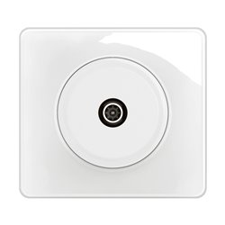 Lot de 12 Prises TV simple mâle Céliane avec plaque Blanc CG0382
