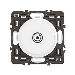 Lot de 20 Prises TV simple type F à visser Céliane Blanc avec support CX0380