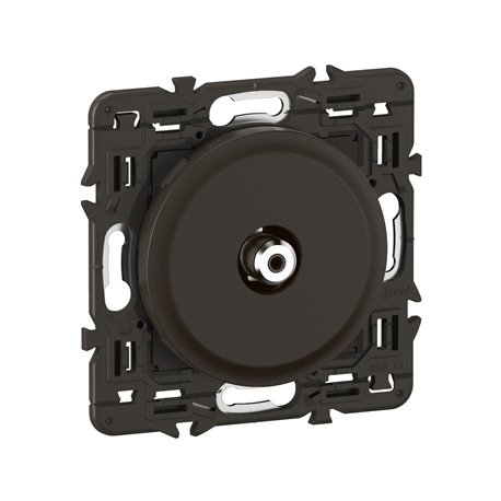 Lot de 5 Prises TV simple type F à visser Céliane Noir avec support CZ0380