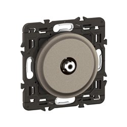 Lot de 5 Prises TV simple type F à visser Céliane Titanium avec support CY0380