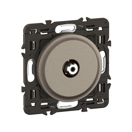 Lot de 5 Prises TV simple type F à visser Céliane Titanium avec support CY0380