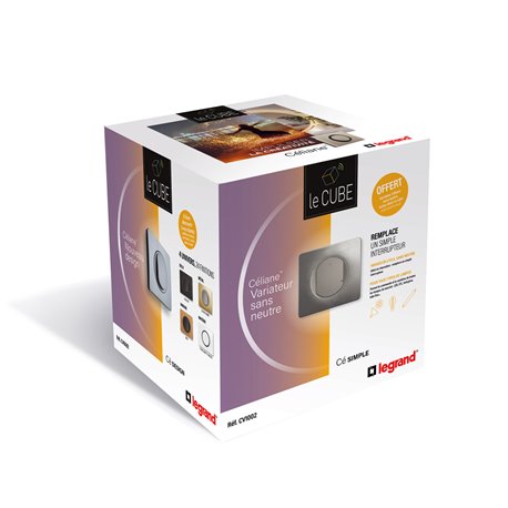 Cube Innovation Céliane : lot de prises 2P+T, interrupteurs va-et-vient et variateur universel CV1002