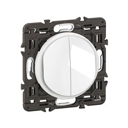 Lot de 30 Double interrupteurs ou va-et-vient 10A Céliane Blanc avec support Blanc CX2001