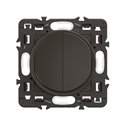 Lot de 20 Double interrupteurs ou va-et-vient 10A Céliane Noir avec support CZ2001