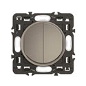 Lot de 20 Double interrupteurs ou va-et-vient 10A Céliane Titanium avec support CY2001