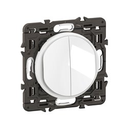 Lot de 20 Double interrupteurs ou va-et-vient lumineux 10A Céliane Blanc avec support CX3001