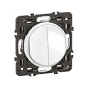 Lot de 20 Double interrupteurs ou va-et-vient lumineux 10A Céliane Blanc avec support CX3001