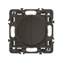Lot de 5 Double interrupteurs ou va-et-vient lumineux 10A Céliane Noir avec support CZ3001