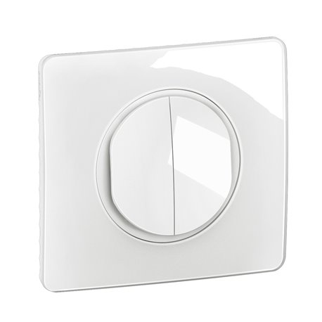 Lot de 12 Double interrupteurs ou va-et-vient lumineux 10A Céliane avec plaque Blanc CG3001
