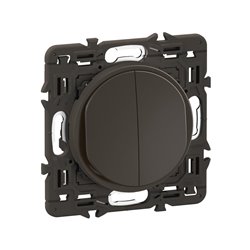 Lot de 20 Interrupteurs ou va-et-vient et poussoir Céliane Noir avec support CZ0037
