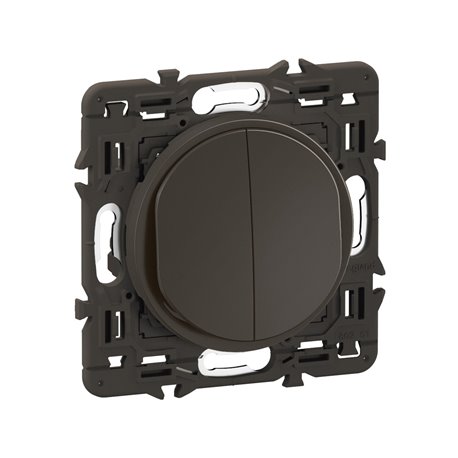 Lot de 20 Interrupteurs ou va-et-vient et poussoir Céliane Noir avec support CZ0037