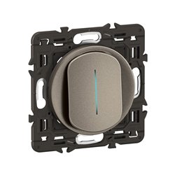 Lot de 20 Interrupteurs ou va-et-vient témoin 10A Céliane Titanium avec support CY7001