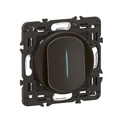 Lot de 5 Interrupteurs ou va-et-vient témoin 10A Céliane Noir avec support CZ7001