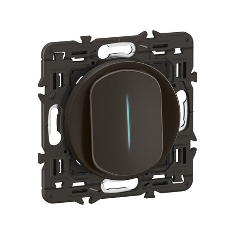 Lot de 5 Interrupteurs ou va-et-vient témoin 10A Céliane Noir avec support CZ7001