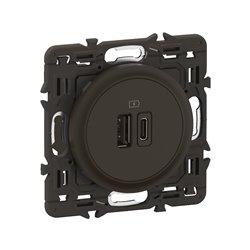 Lot de 5 Chargeurs double USB Céliane 15W Type-A + Type-C Noir avec support CZ0153