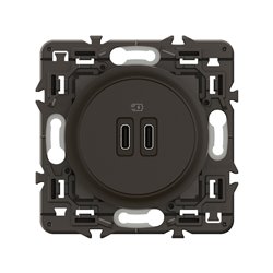 Lot de 5 Chargeurs double USB Céliane 20W Power Delivery Type-C + Type-C Noir avec support CZ0154