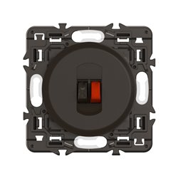 Lot de 5 Prises haut-parleur Céliane Noir avec support CZ0311