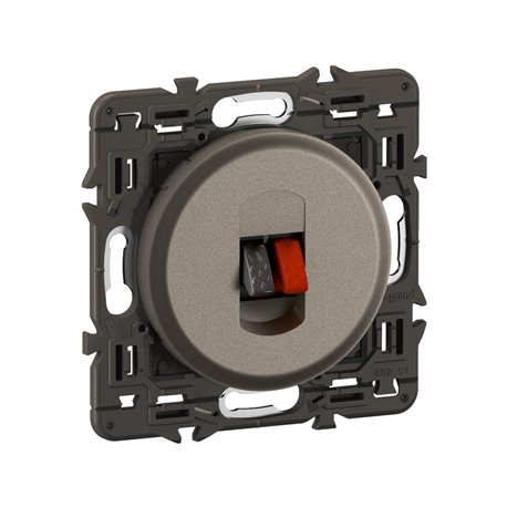 Lot de 5 Prises haut-parleur Céliane Titanium avec support CY0311 Lot de 5 Prises haut-parleur Céliane Titanium avec support CY0311