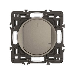 Lot de 5 Variateurs 2 fils sans Neutre Céliane toutes lampes dimmables Titanium avec support 125W CY0060