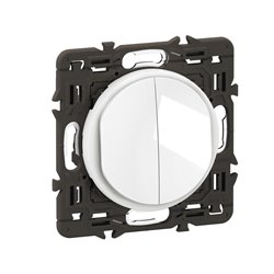 Lot de 20 Double poussoirs 6A Céliane Blanc avec support CX2031