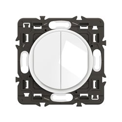 Lot de 20 Double poussoirs 6A Céliane Blanc avec support CX2031