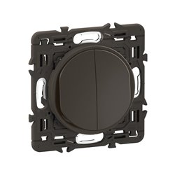 Lot de 20 Double poussoirs 6A Céliane Noir avec support CZ2031