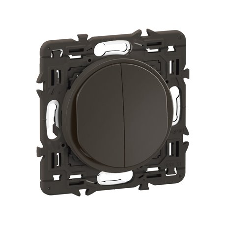 Lot de 20 Double poussoirs 6A Céliane Noir avec support CZ2031