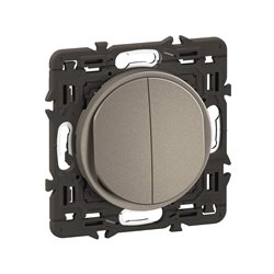 Lot de 20 Double poussoirs 6A Céliane Titanium avec support CY2031