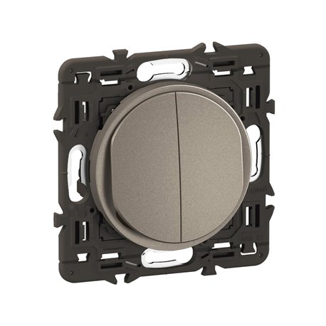 Lot de 20 Double poussoirs 6A Céliane Titanium avec support CY2031