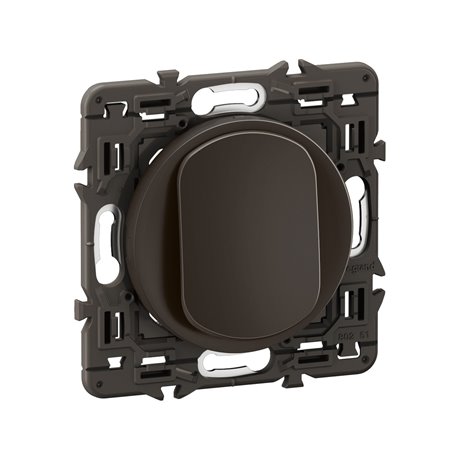 Lot de 5 Poussoirs lumineux 6A Céliane Noir avec support CZ1031