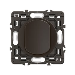 Lot de 5 Poussoirs lumineux 6A Céliane Noir avec support CZ1031