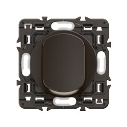 Lot de 5 Poussoirs lumineux 6A Céliane Noir avec support CZ1031