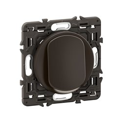 Lot de 5 Poussoirs lumineux 6A Céliane Noir avec support CZ1031