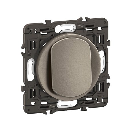 Lot de 5 Poussoirs lumineux 6A Céliane Titanium avec support CY1031