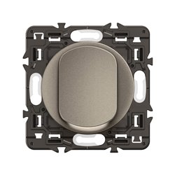 Lot de 5 Poussoirs lumineux 6A Céliane Titanium avec support CY1031