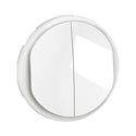 Enjoliveur pour double interrupteur ou va-et-vient Céliane Blanc CB2001