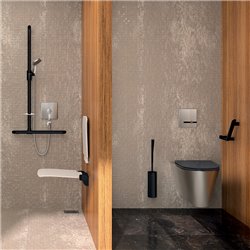 Barre de maintien douche Be-Line 511944BK en T 1130x500 mm noir mat