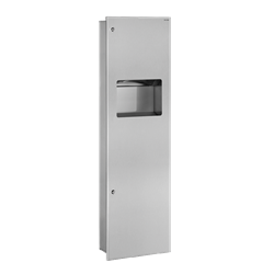 Combi encastrable poubelle et distributeur d'essuie-mains 510715S inox poli satiné