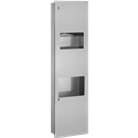 Combi encastrable sèche-mains, poubelle et distributeur d'essuie-mains 510716S inox poli satiné