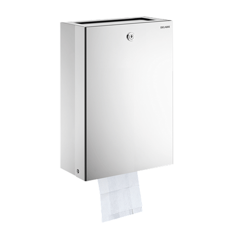 Distributeur de sachet hygiénique et poubelle 2561D inox poli brillant