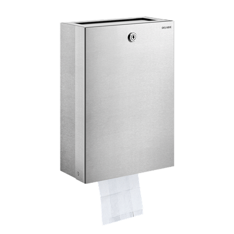 Distributeur de sachet hygiénique et poubelle 2561DS inox poli satiné