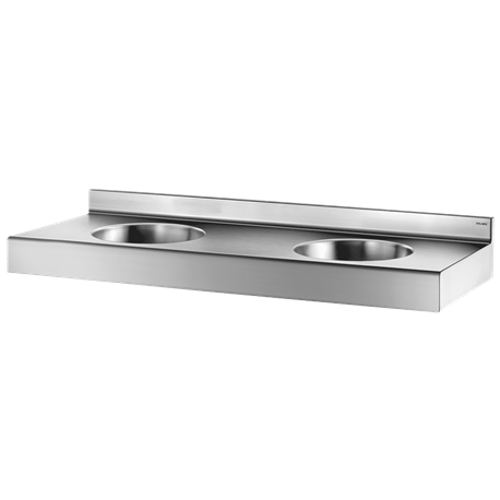 Lavabo collectif suspendu Duplo 120390 sans trou de robinetterie