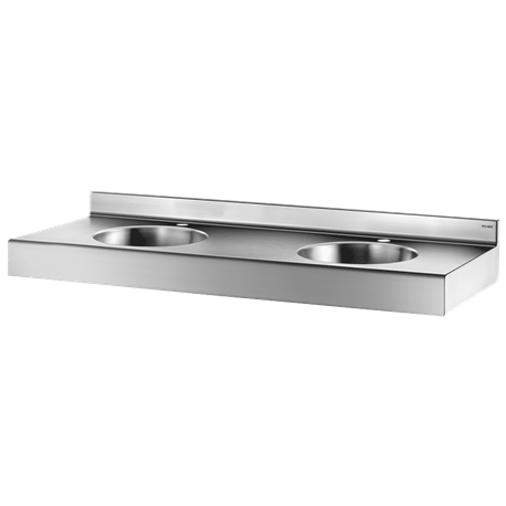 Lavabo collectif suspendu Duplo 121390 avec trou de robinetterie